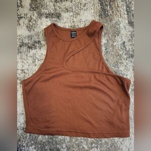 Rust brown medium cut out tank top worn once